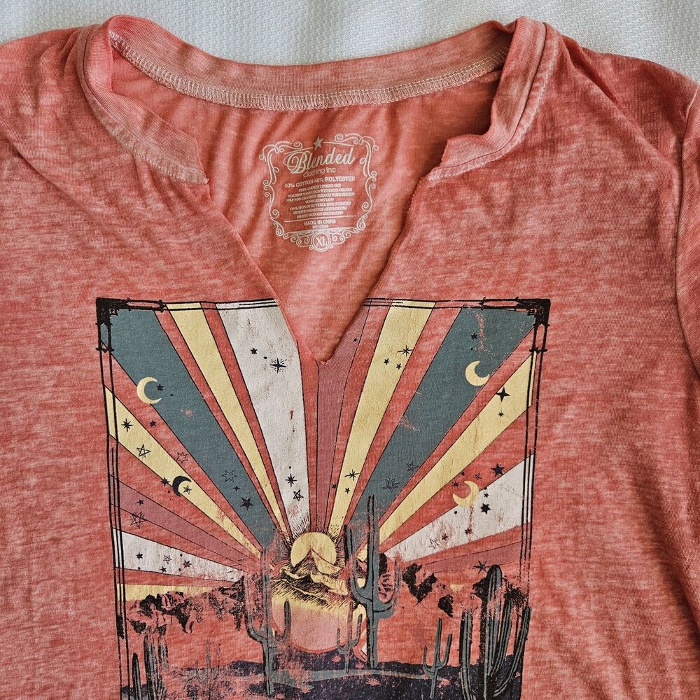 Blended Clothing Inc XL orange mountain sunset light weight